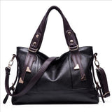 <bold>Tote / Crossbody Bag  <br>Genuine-Leather Handbag Black - strapsandbrass.com