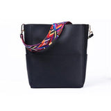 <bold>Bucket  / Shoulder Bag  <br>Vegan-Leather Handbag Black - strapsandbrass.com