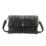 <bold>Crossbody / Shoulder Bag <br>Genuine-Leather Handbag Black - strapsandbrass.com