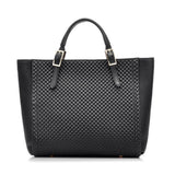 Tote / Shoulder Bag  <br>Genuine-Leather Handbag Black - strapsandbrass.com