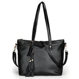 <bold>Tote / Crossbody Bag <br>Vegan-Leather Handbag Black - strapsandbrass.com