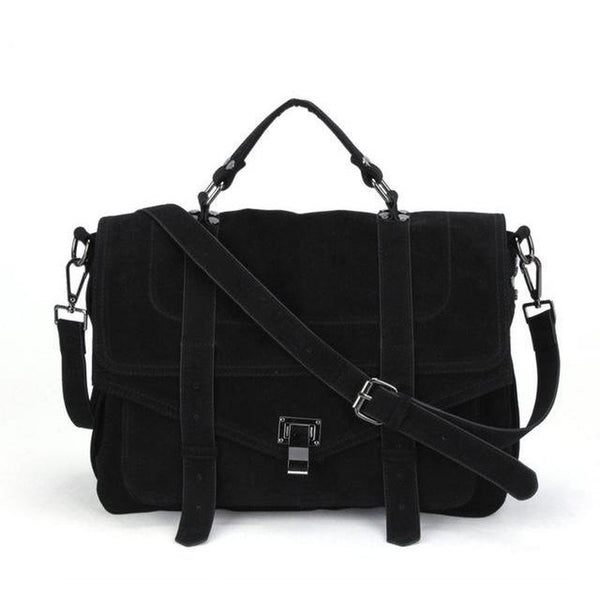 <bold>Messenger / Crossbody Bags <br>Vegan-Leather Handbag Black - strapsandbrass.com
