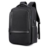 Backpack USB Charging <br> Oxford Backpack Black - strapsandbrass.com