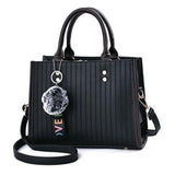 <bold>Top-Handle / Crossbody Bag <br>Vegan-Leather Handbag Black - strapsandbrass.com