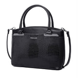 <bold>Messenger / Shoulder Bag  <br>Vegan-Leather Handbag Black - strapsandbrass.com