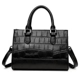 Tote / Crossbody Bag  <br>Genuine-Leather Handbag Black - strapsandbrass.com