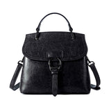 <bold>Top-Handle / Crossbody Bag <br>Genuine-Leather Handbag Black - strapsandbrass.com