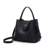 <bold>Bucket / Tote Bag  <br>Vegan-Leather Handbag Black - strapsandbrass.com