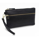 <bold>Clutch / Wristlet  <br>Genuine-Leather Handbag Black - strapsandbrass.com