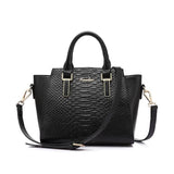 <bold>Messenger / Tote Bag <br>Genuine-Leather Handbag Black - strapsandbrass.com