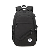 Backpack USB Charging & Business<br>Oxford Backpack Black - strapsandbrass.com