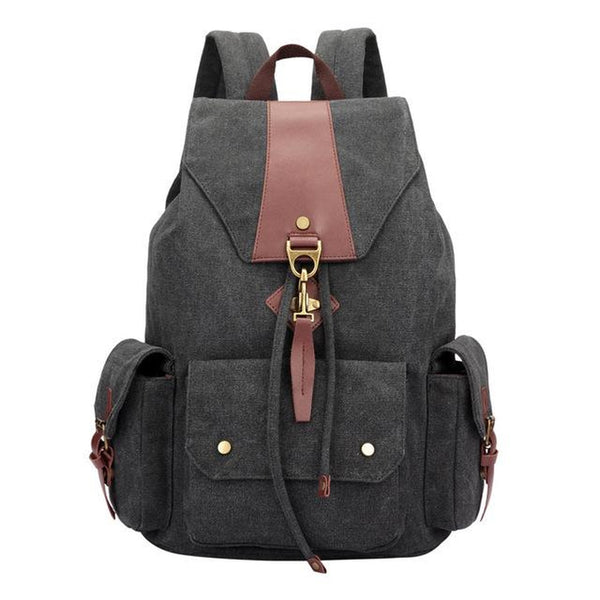 <bold>Fashion Backpack <br>Canva Fashion Backpack Black - strapsandbrass.com
