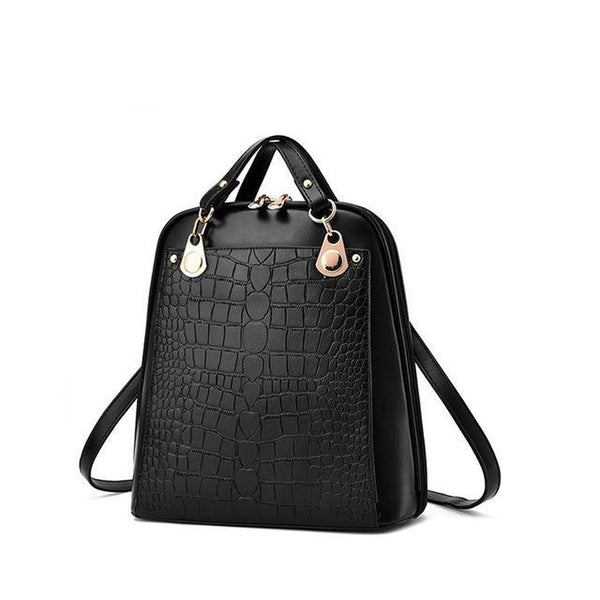 <bold>Fashion Backpack  <br>Vegan-Leather Fashion Backpack Black - strapsandbrass.com