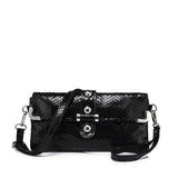 <bold>Clutch / Crossbody Bag <br>Genuine-Leather Handbag Black - strapsandbrass.com