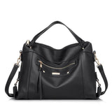 <bold>Hobo  / Tote Bag  <br>Vegan-Leather Handbag Black - strapsandbrass.com
