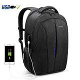 Backpack USB Charging & Anti-Theft <br> Nylon Backpack Black and Blue USB - strapsandbrass.com