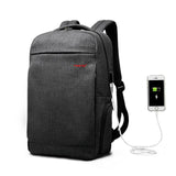 Backpack USB Charging & Anti-Theft <br> Oxford Backpack Black grey - strapsandbrass.com