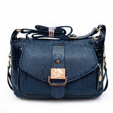 Crossbody / Shell Bag <br>Vegan-Leather Handbag Blue - strapsandbrass.com