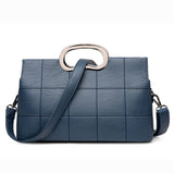 <bold>Tote / Messenger Bag <br>Genuine-Leather Handbag Blue - strapsandbrass.com