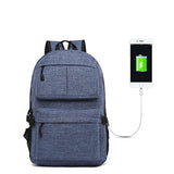 Backpack USB Charging <br> Oxford Backpack Blue - strapsandbrass.com