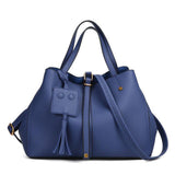 <bold>Tote / Shoulder Bag <br>Vegan-Leather Handbag Blue - strapsandbrass.com