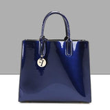 <bold>Tote  / Shoulder Bag  <br>Vegan-Leather Handbag Blue - strapsandbrass.com