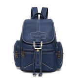 <bold>Fashion Backpack  <br>Vegan-Leather Fashion Backpack Blue - strapsandbrass.com