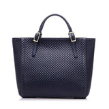 Tote / Shoulder Bag  <br>Genuine-Leather Handbag Blue - strapsandbrass.com