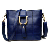<bold>Tote  / Shoulder Bag <br>Genuine-Leather Handbag Blue - strapsandbrass.com