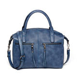 <bold>messenger / Shoulder Bag  <br>Vegan-Leather Handbag Blue - strapsandbrass.com