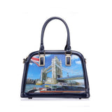 <bold>Top-Handle Bag <br>Vegan-Leather Handbag Blue - strapsandbrass.com