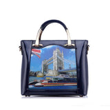 <bold>Top-Handle  / Doctor Bag <br>Vegan-Leather Handbag Blue - strapsandbrass.com