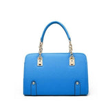 <bold>Top-Handle / Crossbody Bag <br>Vegan-Leather Handbag Blue - strapsandbrass.com