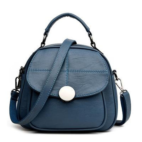 <bold>Messenger  / Crossbody Bag  <br>Vegan-Leather Handbag Blue - strapsandbrass.com