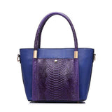 <bold>Tote  / Shoulder Bag  <br>Vegan-Leather Handbag Blue - strapsandbrass.com