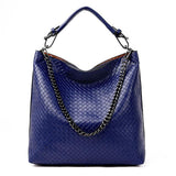<bold>Bucket | Tote Bag  <br>Vegan-Leather Handbag Blue - strapsandbrass.com