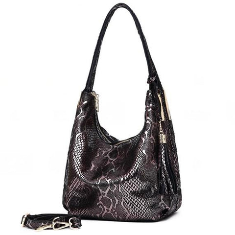Hobo / Tote Bag <br>Genuine-Leather Handbag Bronze - strapsandbrass.com