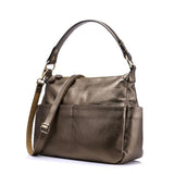 <bold>Tote / Crossbody Bag <br>Genuine-Leather Handbag Bronze - strapsandbrass.com