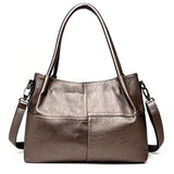<bold>Tote / Crossbody Bag  <br>Vegan-Leather Handbag Bronze - strapsandbrass.com