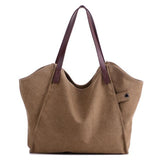 <bold>Hobo  / Tote Bag <br>Canvas Handbag Brown - strapsandbrass.com