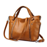 <bold>Tote / Crossbody Bag <br>Vegan-Leather Handbag Brown - strapsandbrass.com