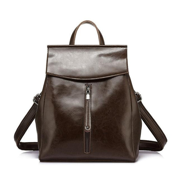 <bold>Fashion Backpack <br>Genuine-Leather Fashion Backpack Brown - strapsandbrass.com