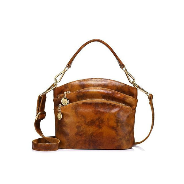 <bold>Messenger / Crossbody Bag <br>Genuine-Leather Handbag Brown - strapsandbrass.com
