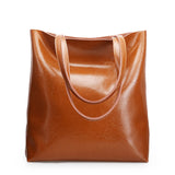 <bold>Bucket  / Tote Bag <br>Genuine-Leather Handbag Brown - strapsandbrass.com