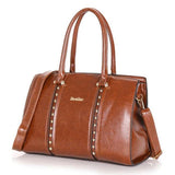 <bold>Messenger  / Crossbody Bag  <br>Vegan-Leather Handbag Brown - strapsandbrass.com