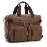 <bold>Laptop / Messenger Bag  <br>Canvas Handbag Brown - strapsandbrass.com