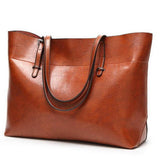 <bold>Tote  / Shoulder Bag  <br>Vegan-Leather Handbag Brown - strapsandbrass.com