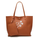 <bold>Tote / Crossbody Bag <br>Vegan-Leather Handbag Brown - strapsandbrass.com