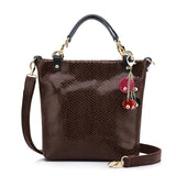 <bold>Bucket / Crossbody Bag <br>Genuine-Leather Handbag Brown - strapsandbrass.com