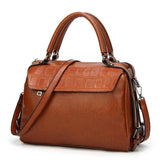 <bold>Top-Handle / Shoulder Bag  <br>Vegan-Leather Handbag Brown - strapsandbrass.com